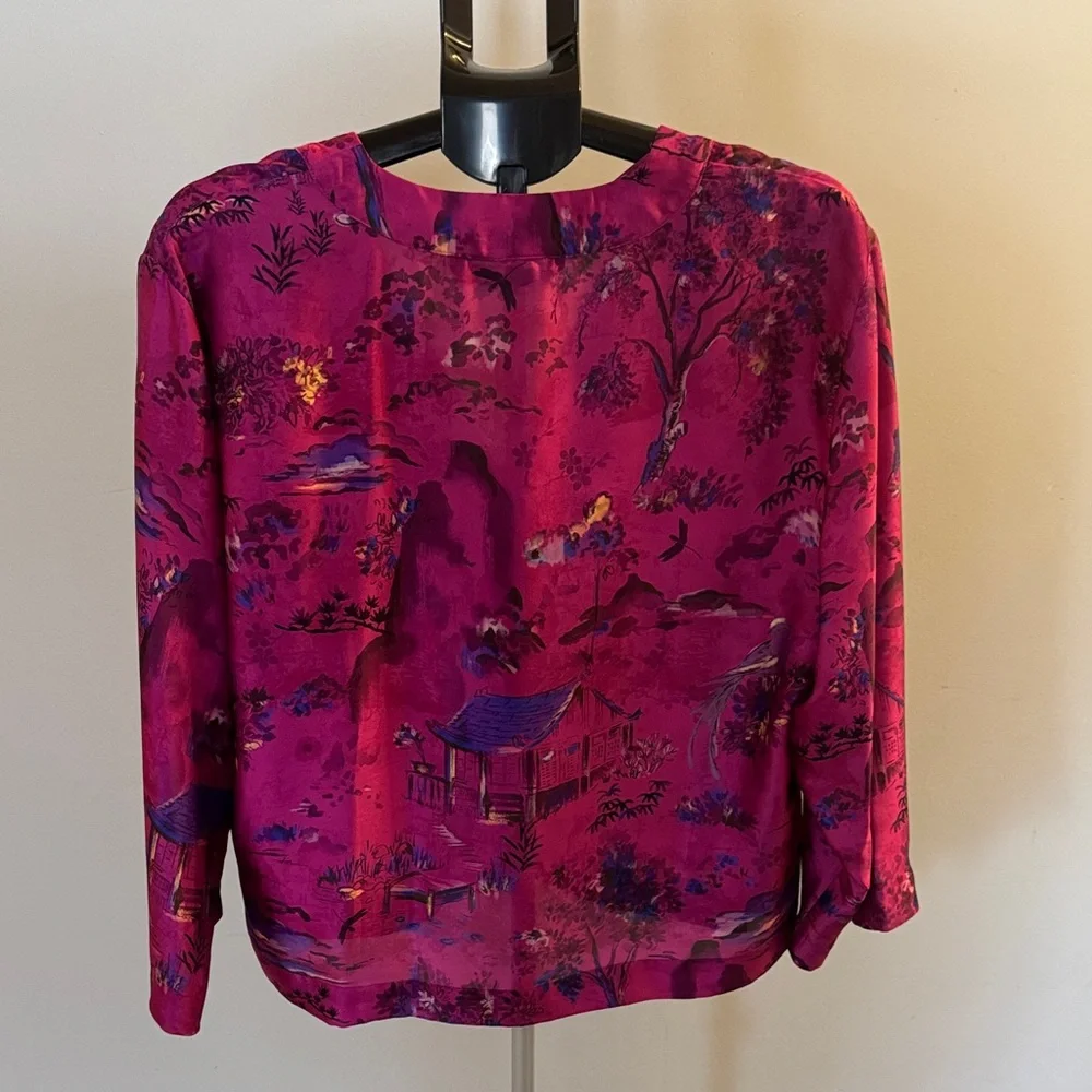 Zara Magenta Floral Blouse - Picture 2 of 4